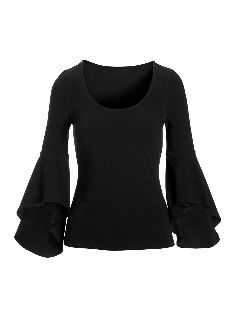 BOSTON PROPER || So Sexy Flare Sleeve Knit Top in Black - SZ XS